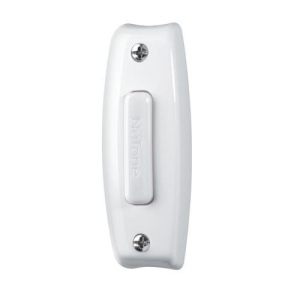 NuTone PB7LWH Wide Lighted Push Button Doorbell, White